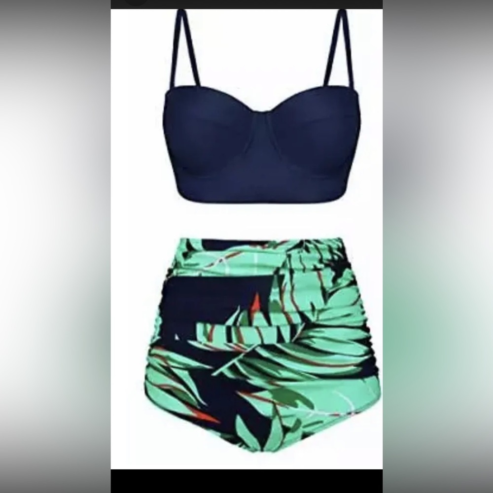 Angerella Women’s Vintage Control High Waist Bikini 14-16 NWT